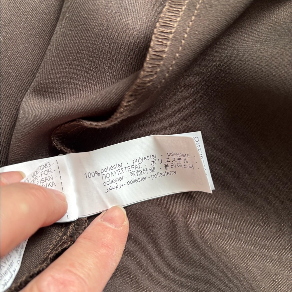Zara Chocolate Brown Satin Slip Dress with open back - Picture 4 of 5